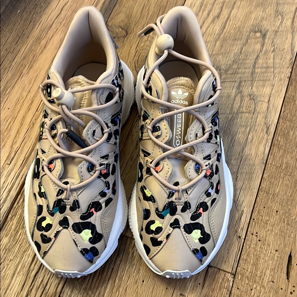Adidas Kids Beige Leopard Sneakers